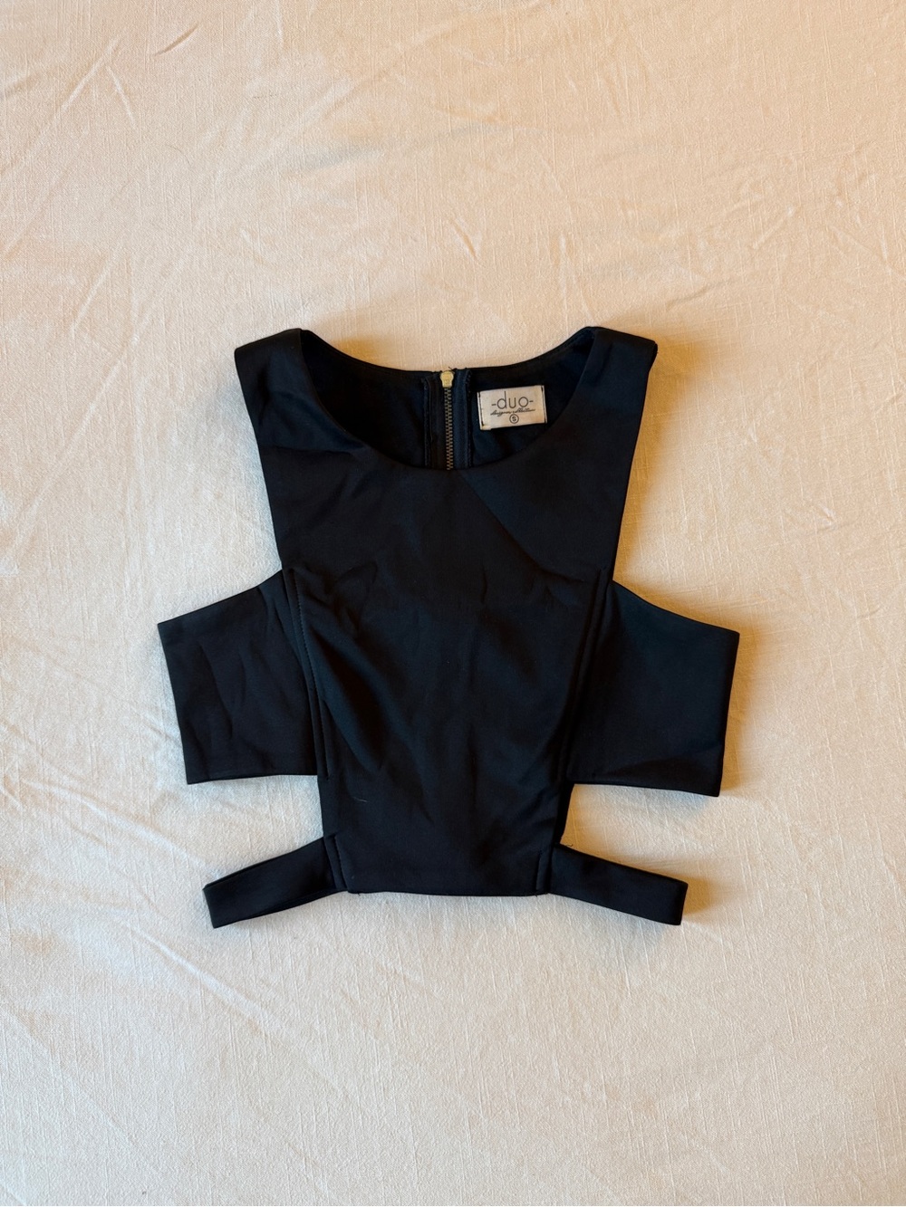 Black Cutout Crop Top